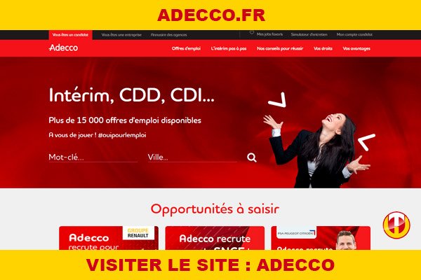 Site internet : Adecco