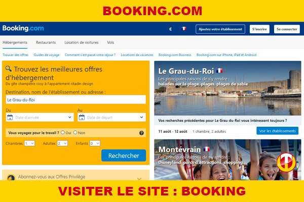 Site internet : Booking