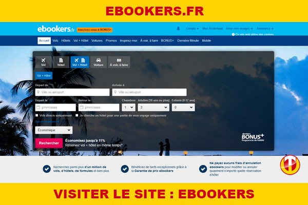 Site internet : Ebookers