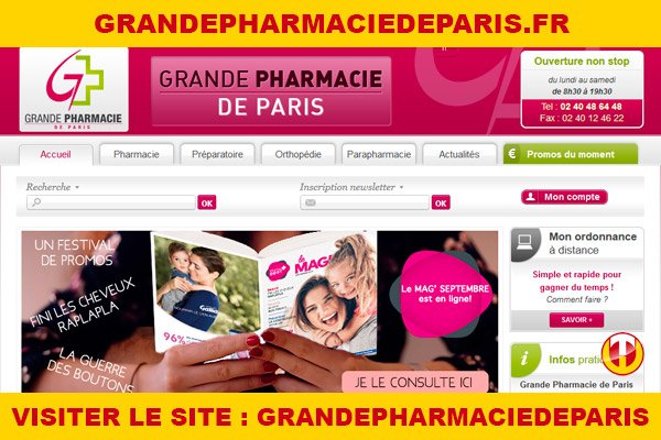 Site internet : Grandepharmaciedeparis