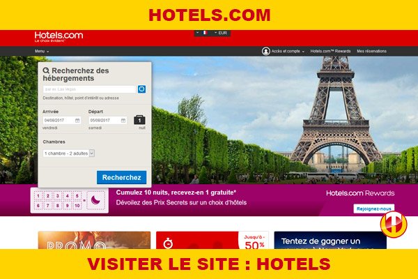 Site internet : Hotels