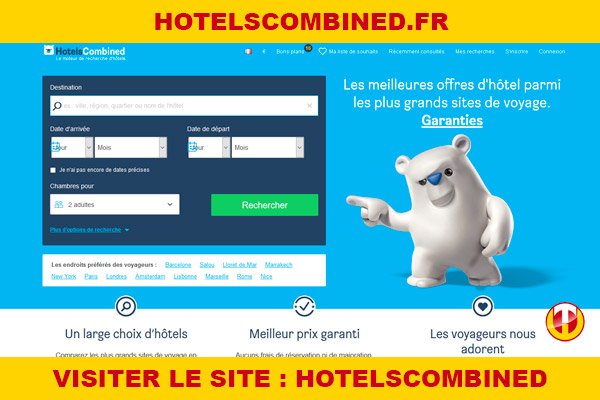 Site internet : Hotelscombined