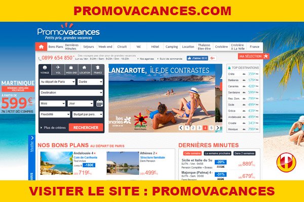 Site internet : Promovacances