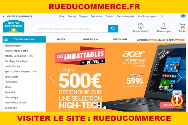 Site internet : Rueducommerce