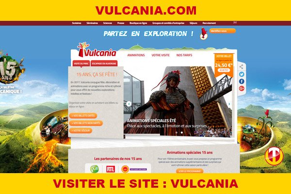 Site internet : Vulcania